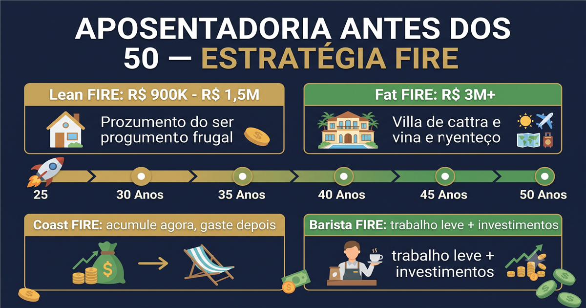 Capa do artigo Aposentadoria Antecipada no Brasil: Guia Completo da Estrategia FIRE para Brasileiros