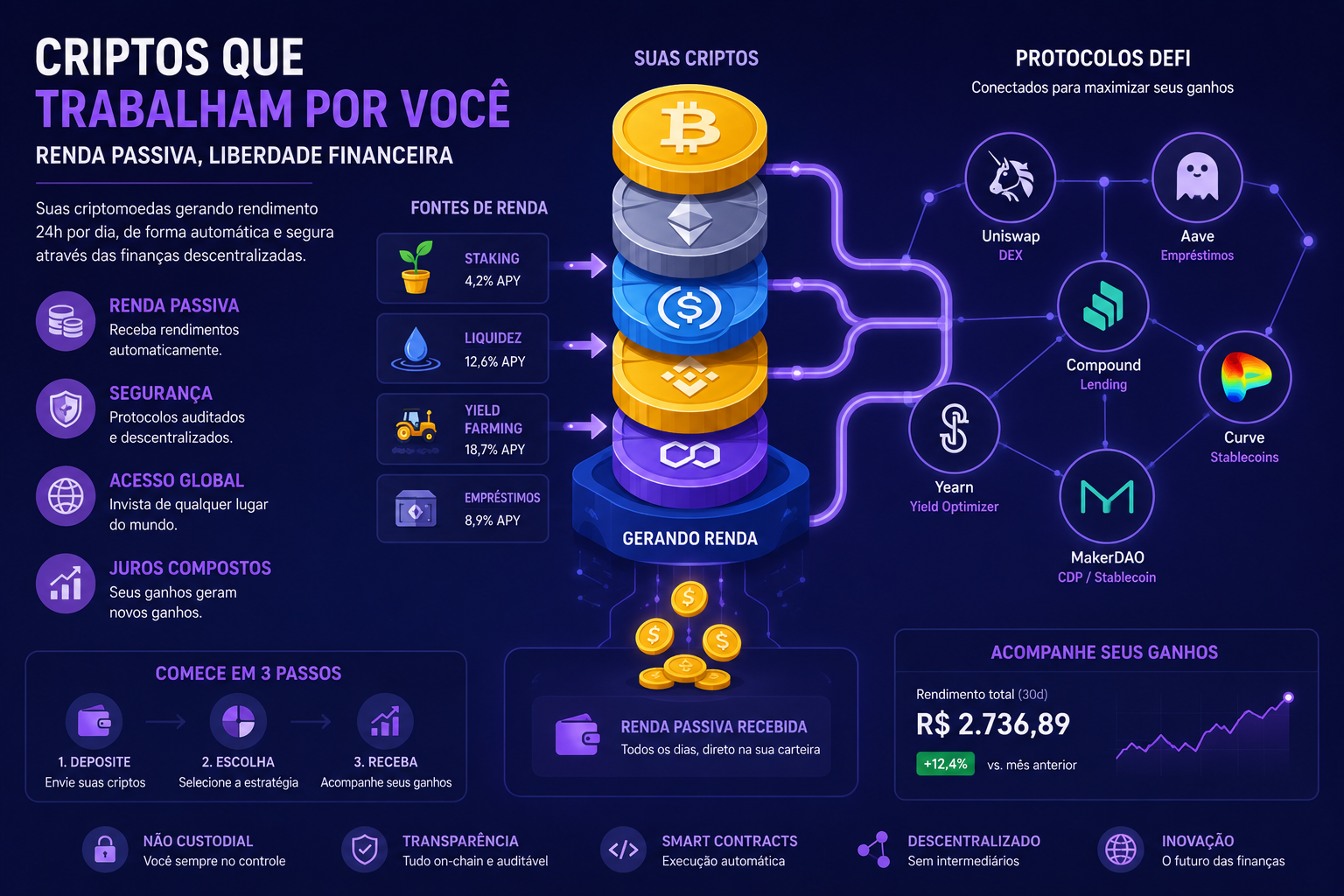 Capa do artigo DeFi e Staking: Como Gerar Renda Passiva com Criptomoedas de Forma Segura em 2026