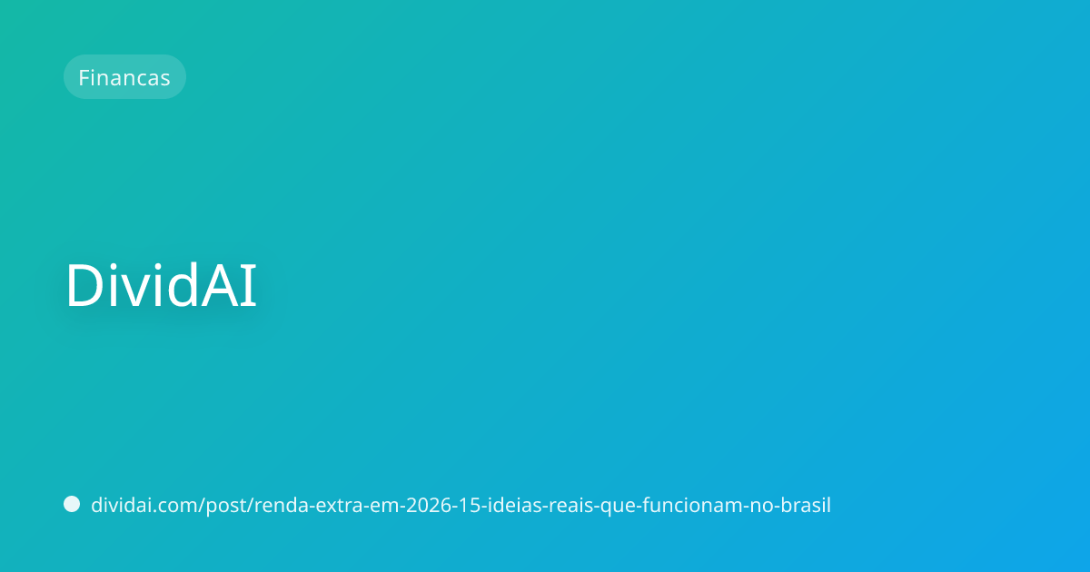 Capa do artigo Renda extra em 2026: 15 ideias reais que funcionam no Brasil